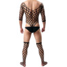 Body filet avec chaussettes noir S-XL