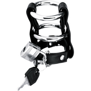Cockring C&B Double Metal Cock Ring & Locking Ball Strap