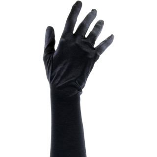Gants 47cm satinés noir Temptation