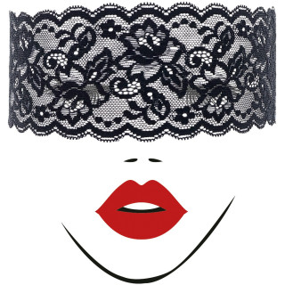 Mitaines 43cm en dentelle et masque noir Sensual