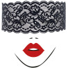 Mitaines 43cm en dentelle et masque noir Sensual
