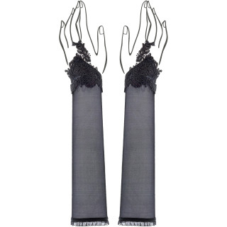 Mitaines 43cm en dentelle et masque noir Sensual