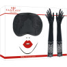 Gants 50cm satinés et masque noir Allure