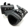 Doubles menottes pour poignets en cuir noir