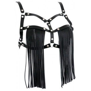 Soutien-gorge en cuir avec franges