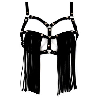 Soutien-gorge en cuir avec franges