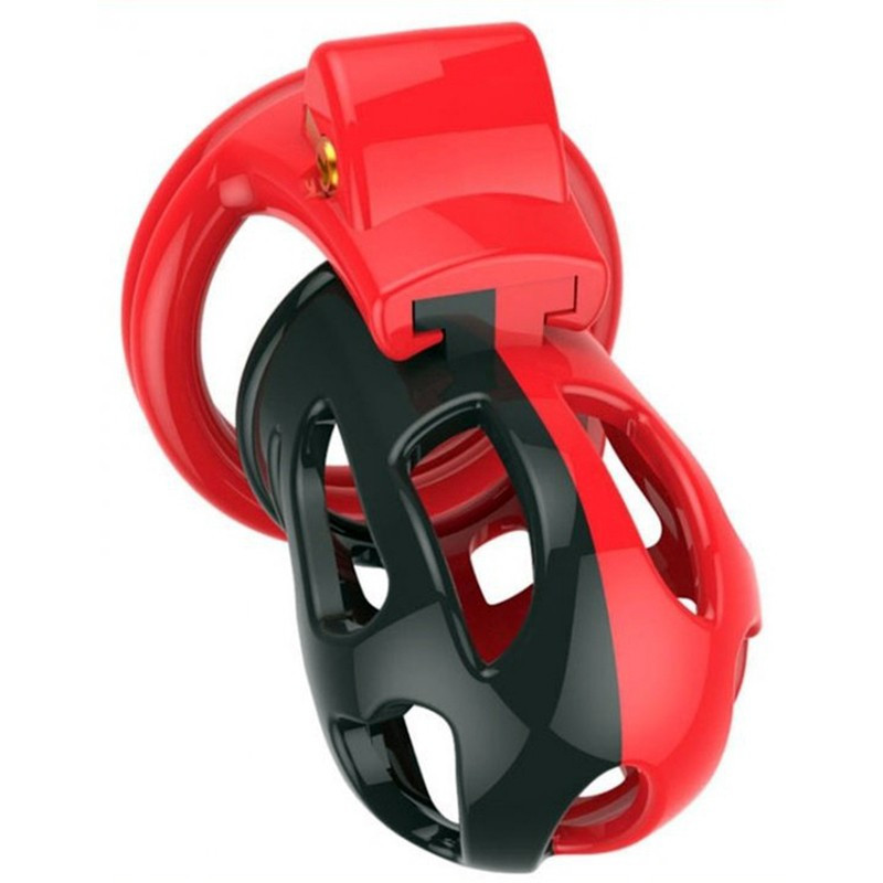 Cage chasteté homme Joker rouge et noir