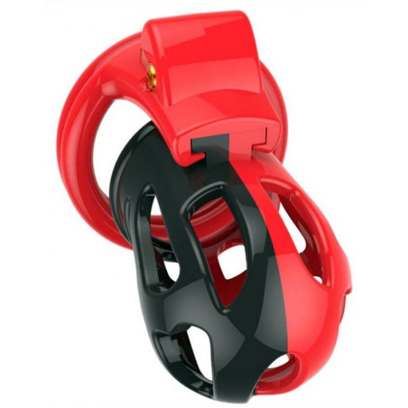 Cage chasteté homme Joker rouge et noir