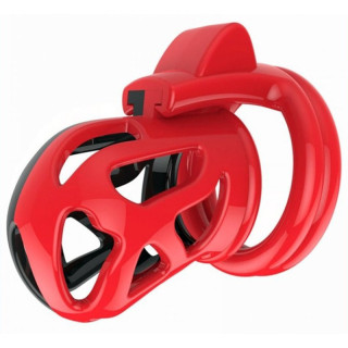 Cage chasteté homme Joker rouge et noir fermeture solide