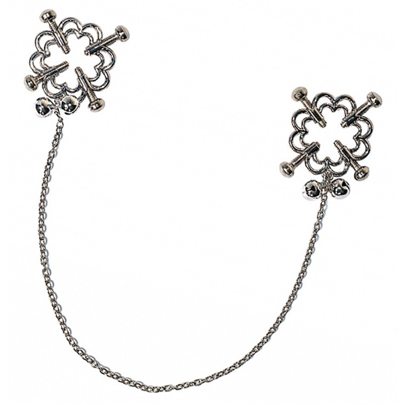 Pinces tétons bjoux réglage vis avec chaîne fine