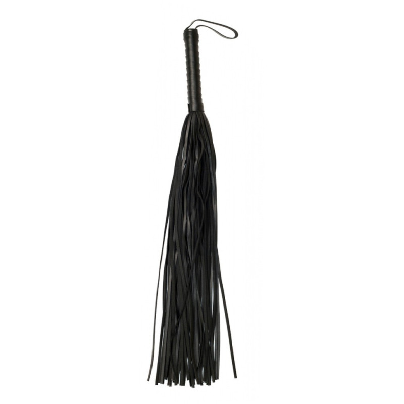 Grand martinet fouet noir avec draguonne 65cm
