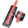 Menottes avec fourrure noires et rouges