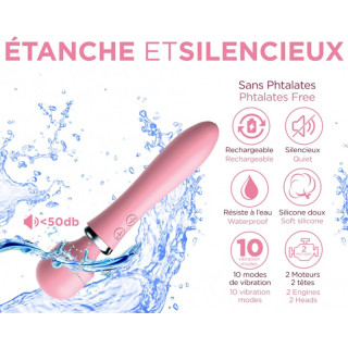 Powerful Wand & Vibro USB bordeaux