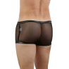 Boxer homme noir micro-résille transparente et bandes L