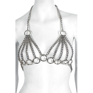 Soutien-Gorge en chainettes et anneaux argentées