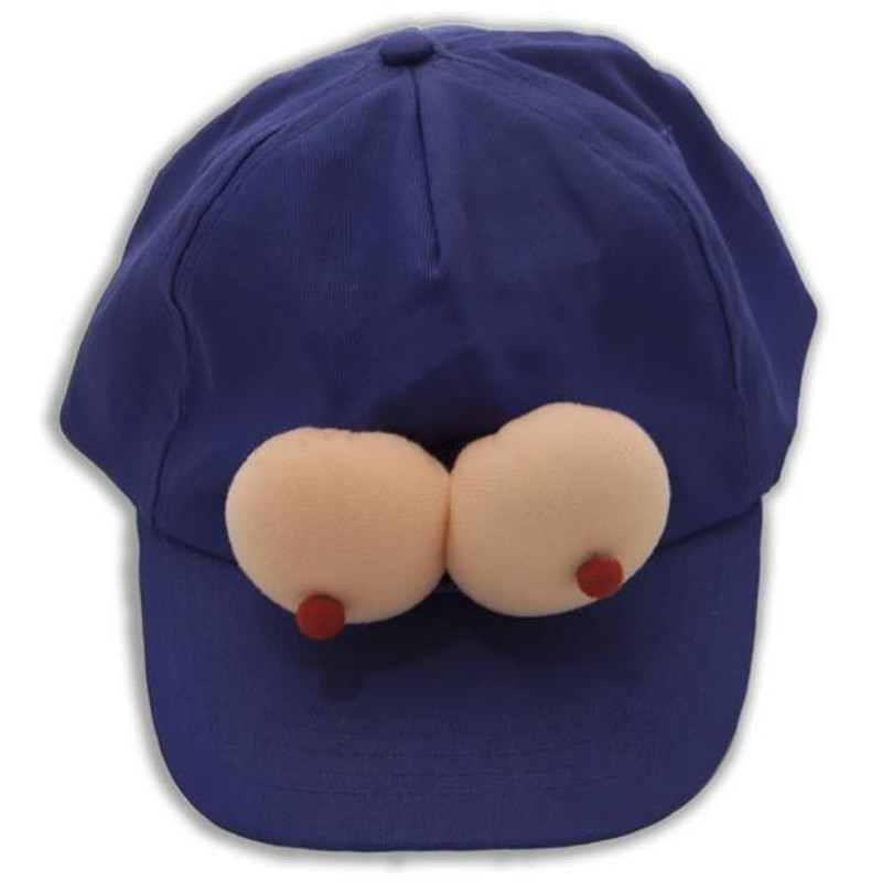 Casquette bleue avec seins