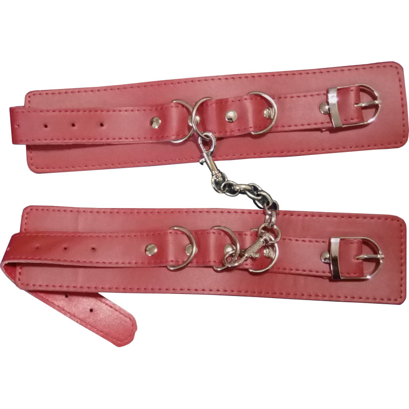 Menottes en cuir rouge