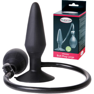 Par derrière Plug ventouse noir gonflable 15cm Malesation