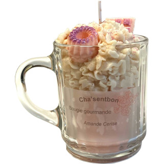 Bougie gourmande Cha'sentbon Amande Cerise 210g