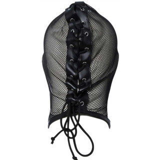 Cagoule mesh résille noire lacets arrières
