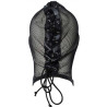 Cagoule mesh résille noire lacets arrières
