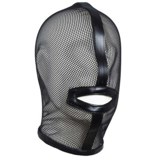 Cagoule mesh résille noire lacets arrières