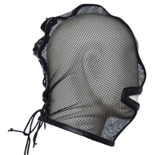 Cagoule mesh résille noire lacets arrières
