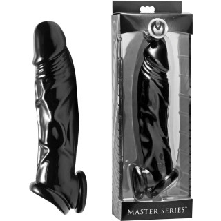 Étui pénien noir Penis Sheath + Ball Stretcher 22cm