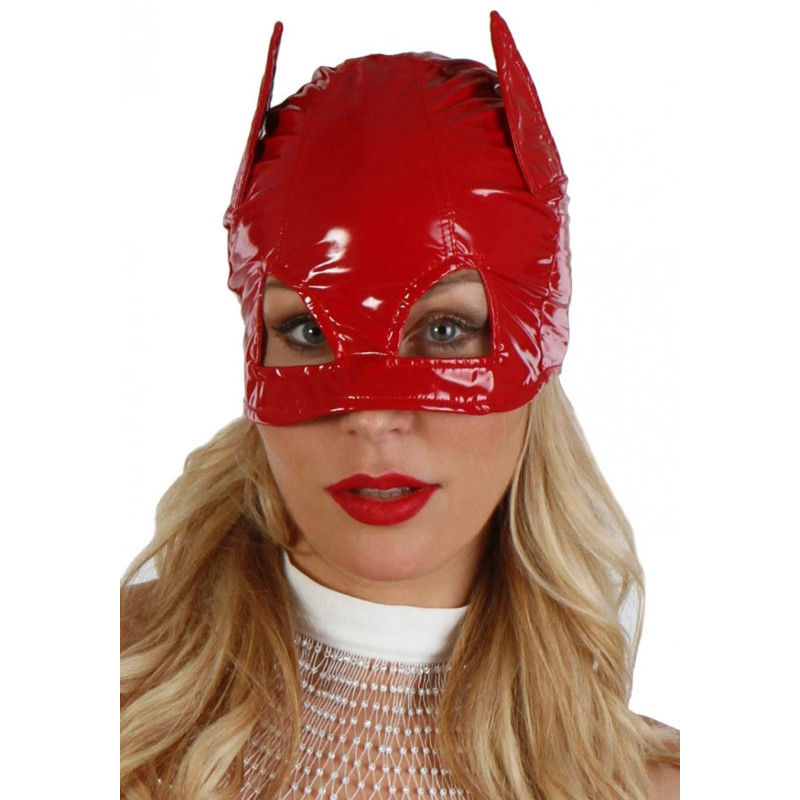 Masque Catwoman en vinyle rouge