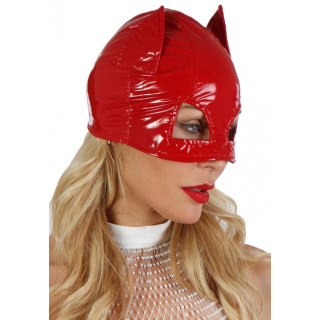 Masque Catwoman en vinyle rouge