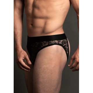 Jockstrap Bottomless Lace dentelle noir L-XL