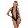 Body wetlook décoletté chainette ouvert fesses S-M