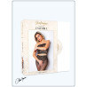 Ensemble maille ajourée top bandeau et collant ouvert entre jambes S-L