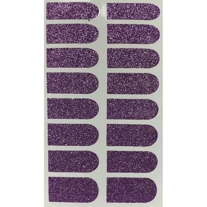 Stickers ongles pailletés mauve