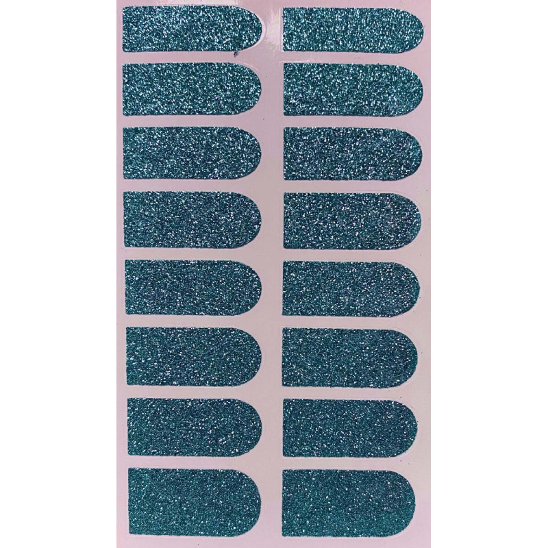 Stickers ongles pailletés bleu