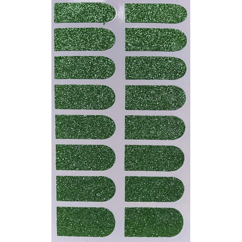 Stickers ongles pailletés vert
