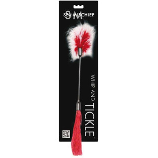 Fouet et plumeau rouge