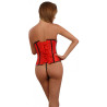 Corset Serre-taille seins nu rouge et noir M de derrière