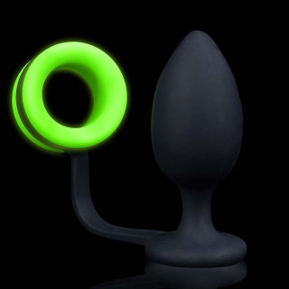 Cockring-Plug phosphorescent Butt Glow 9xØ3,8cm