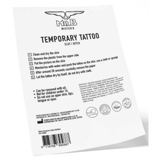 Tatouage éphémère Slut / Bitch 15x5cm