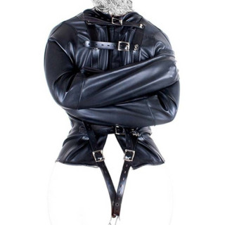 Camisole Strict Jacket noire fermetures solides à boucles