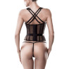 Guêpière 2 pièces micro-résille et dentelle S