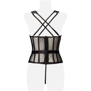 Guêpière 2 pièces micro-résille et dentelle L
