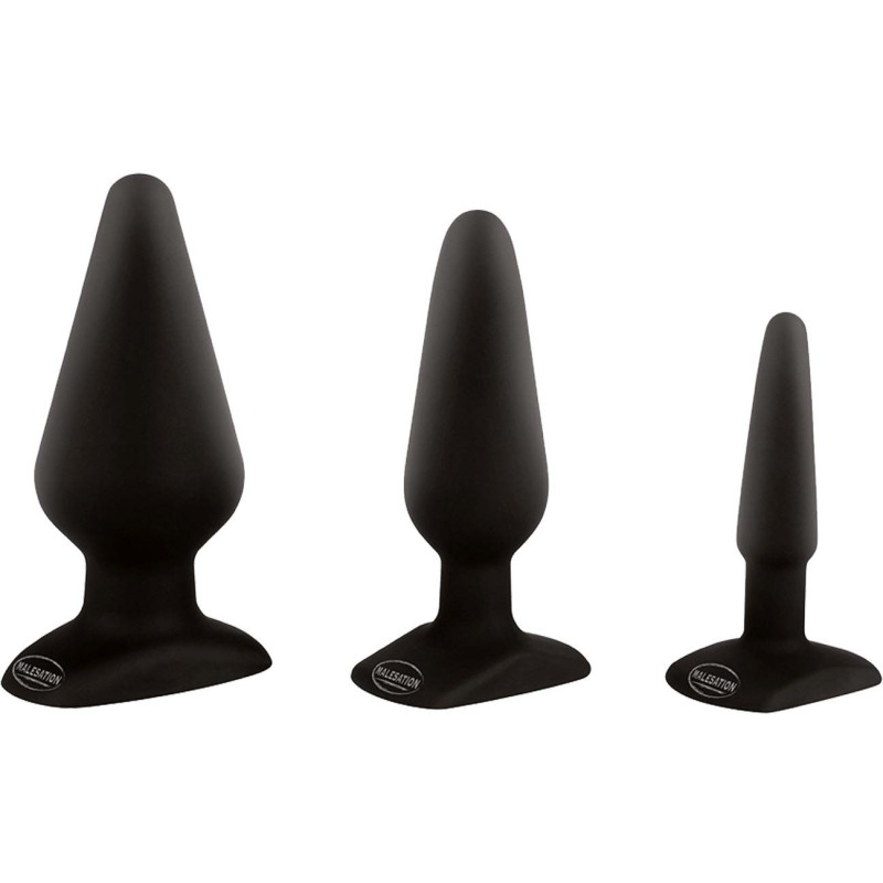 Lot 3 plugs silicone noir Malesation