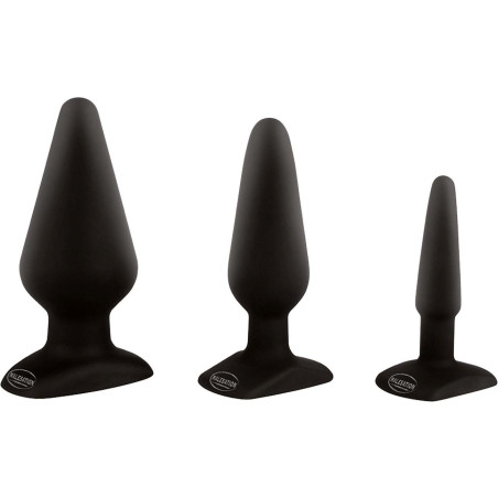 Lot 3 plugs silicone noir Malesation