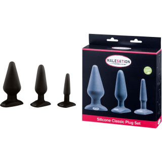 Lot 3 plugs silicone noir Malesation