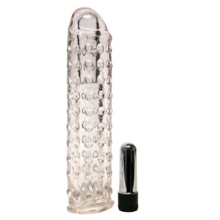 Gaine de pénis vibrante silicone tranparente