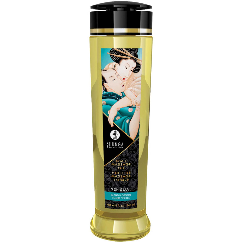Huile massage SHUNGA 240ml fleurs des iles