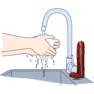Savon pénis avec sperme Dicky Marron 18cm