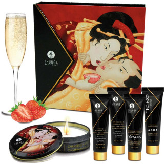 Ensemble Secrets de Geisha fraise-champagne